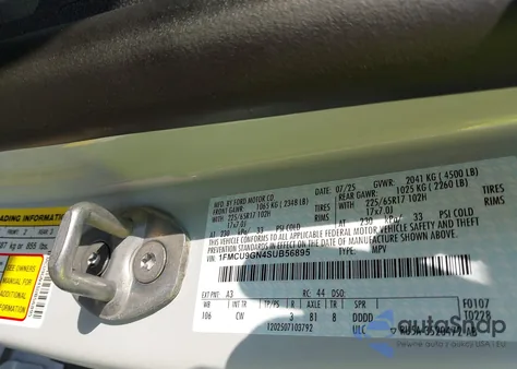 2025 Ford Escape Active z USA, uszkodzony, nr VIN 1FMCU9GN4SUB56895